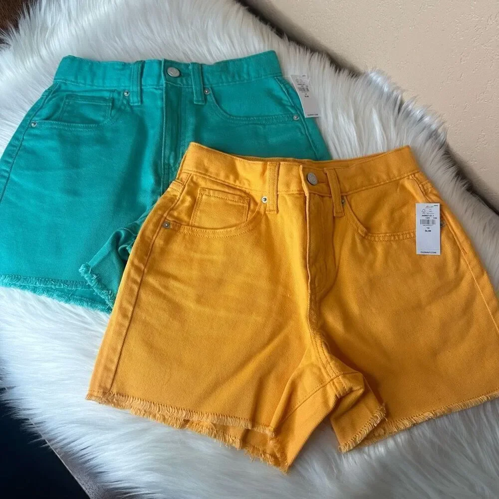 Old Navy Girls High Rise Cut Off Jean Shorts Bundle Size 14 Slim